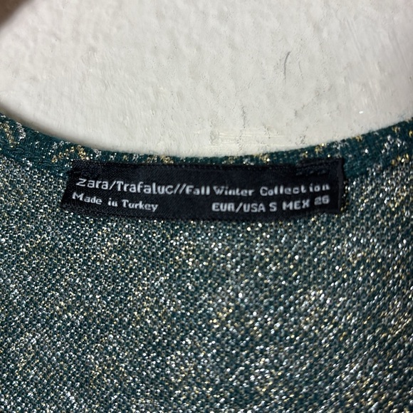 Zara Trafaluc metallic green tank top size Small - Picture 4 of 8